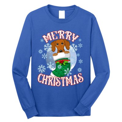 Dachshund Cute Dog In A Christmas Stocking Stuffer Cool Gift Long Sleeve Shirt