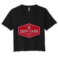 Deer Camp Drinking Team Funny Hunting Women's Crop Top Tee