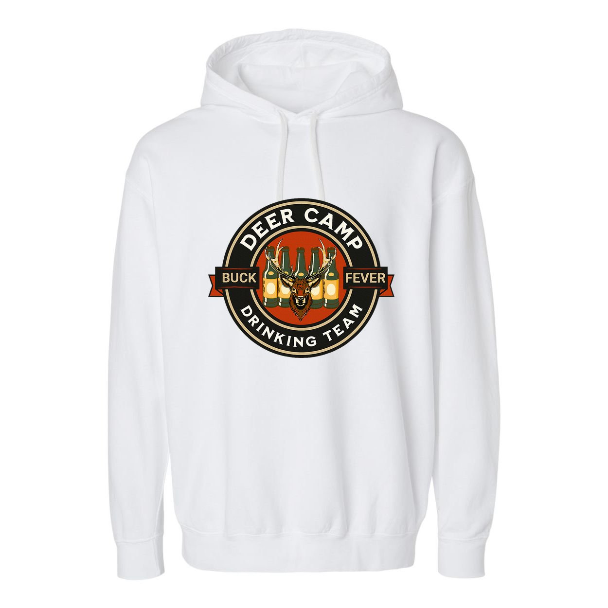 Deer Camp Drinking Team Funny Hunting Garment-Dyed Fleece Hoodie