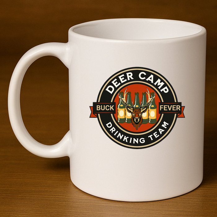 Deer Camp Drinking Team Funny Hunting 11oz C Handle Ceramic Mug