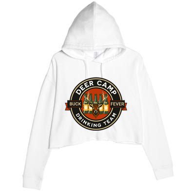 Deer Camp Drinking Team Funny Hunting Crop Fleece Hoodie