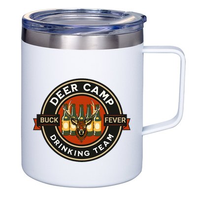 Deer Camp Drinking Team Funny Hunting 12oz Stainless Steel Coffee Mug