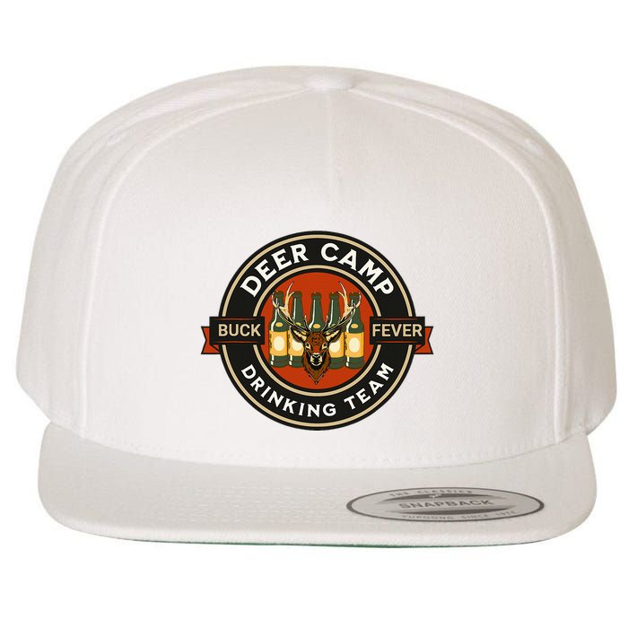 Deer Camp Drinking Team Funny Hunting Wool Snapback Cap
