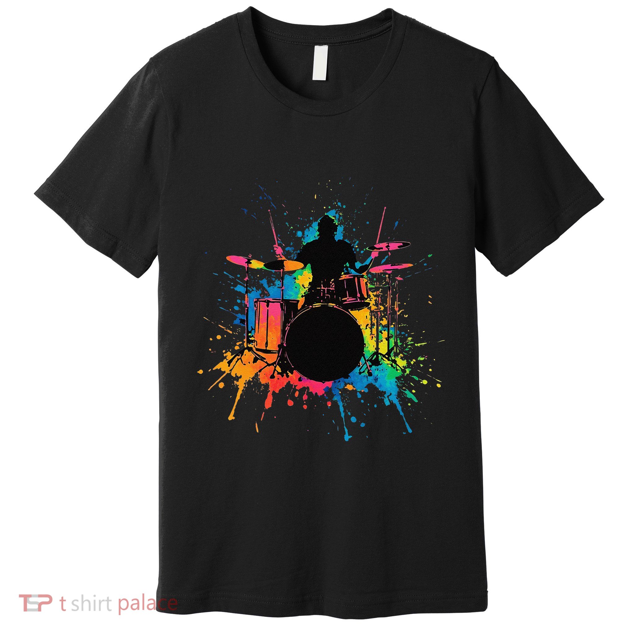Drummer Colorful Drums Drumming Music Lover Gift Premium T-Shirt