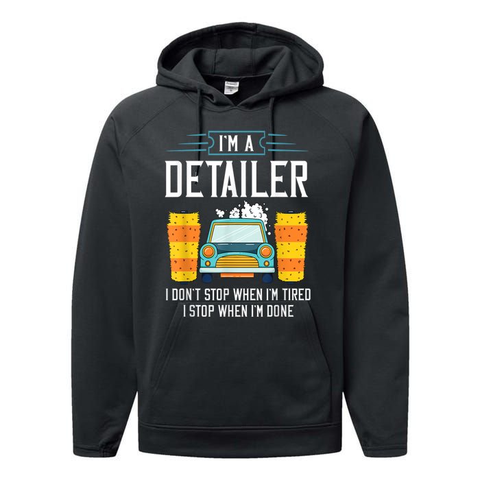 Detailer Car Detailing Car Wash Performance Fleece Hoodie