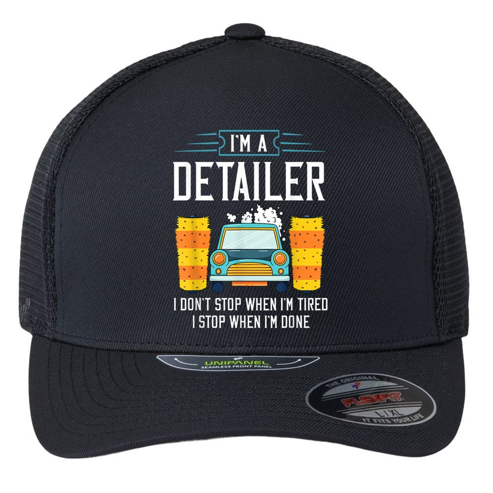 Detailer Car Detailing Car Wash Flexfit Unipanel Trucker Cap