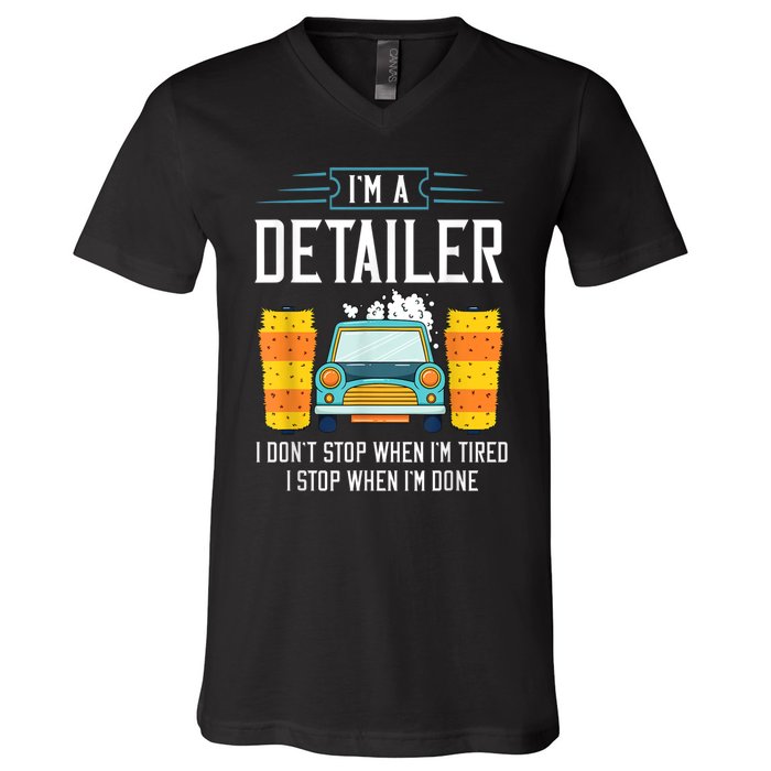 Detailer Car Detailing Car Wash V-Neck T-Shirt