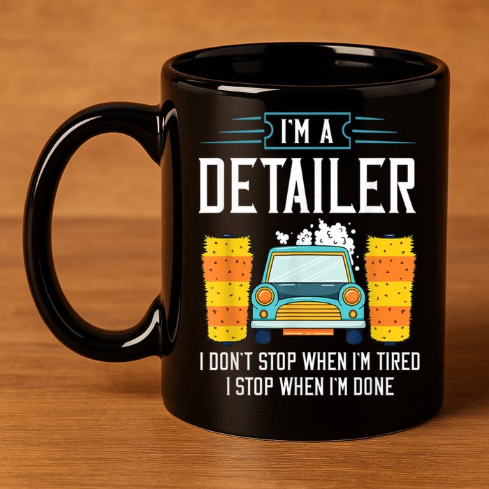 Detailer Car Detailing Car Wash 11oz C Handle Ceramic Mug
