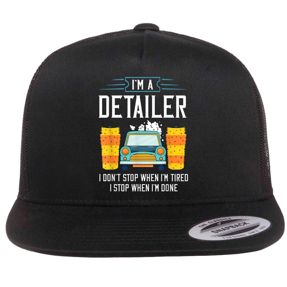 Detailer Car Detailing Car Wash Flat Bill Trucker Hat