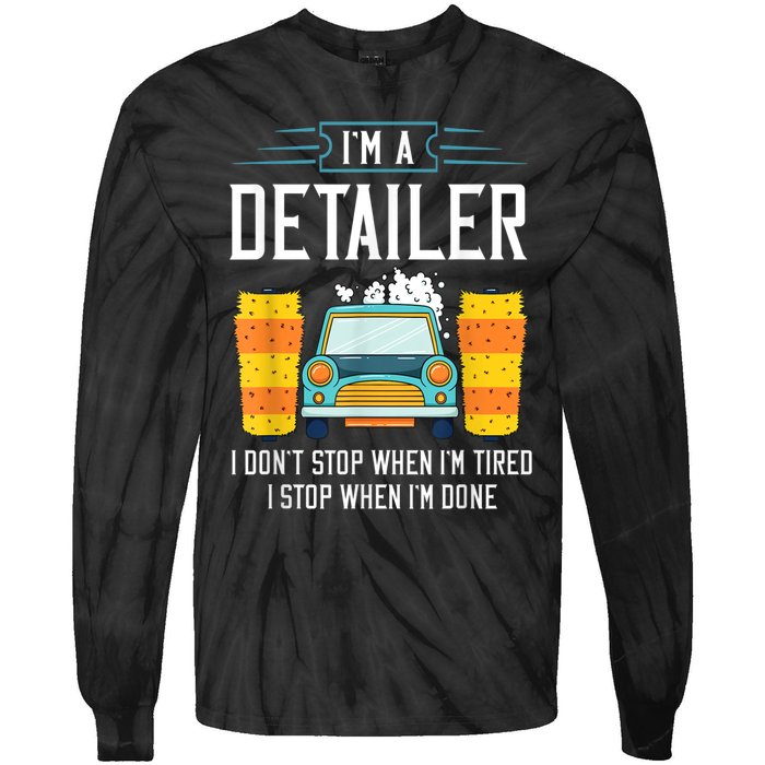 Detailer Car Detailing Car Wash Tie-Dye Long Sleeve Shirt