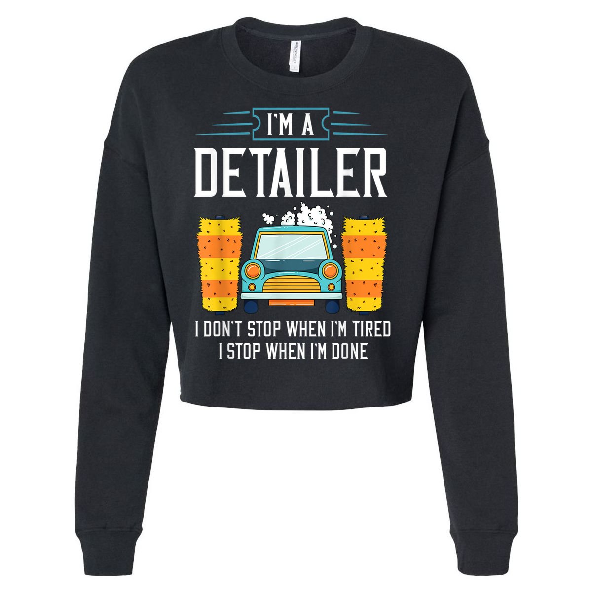 Detailer Car Detailing Car Wash Cropped Pullover Crew