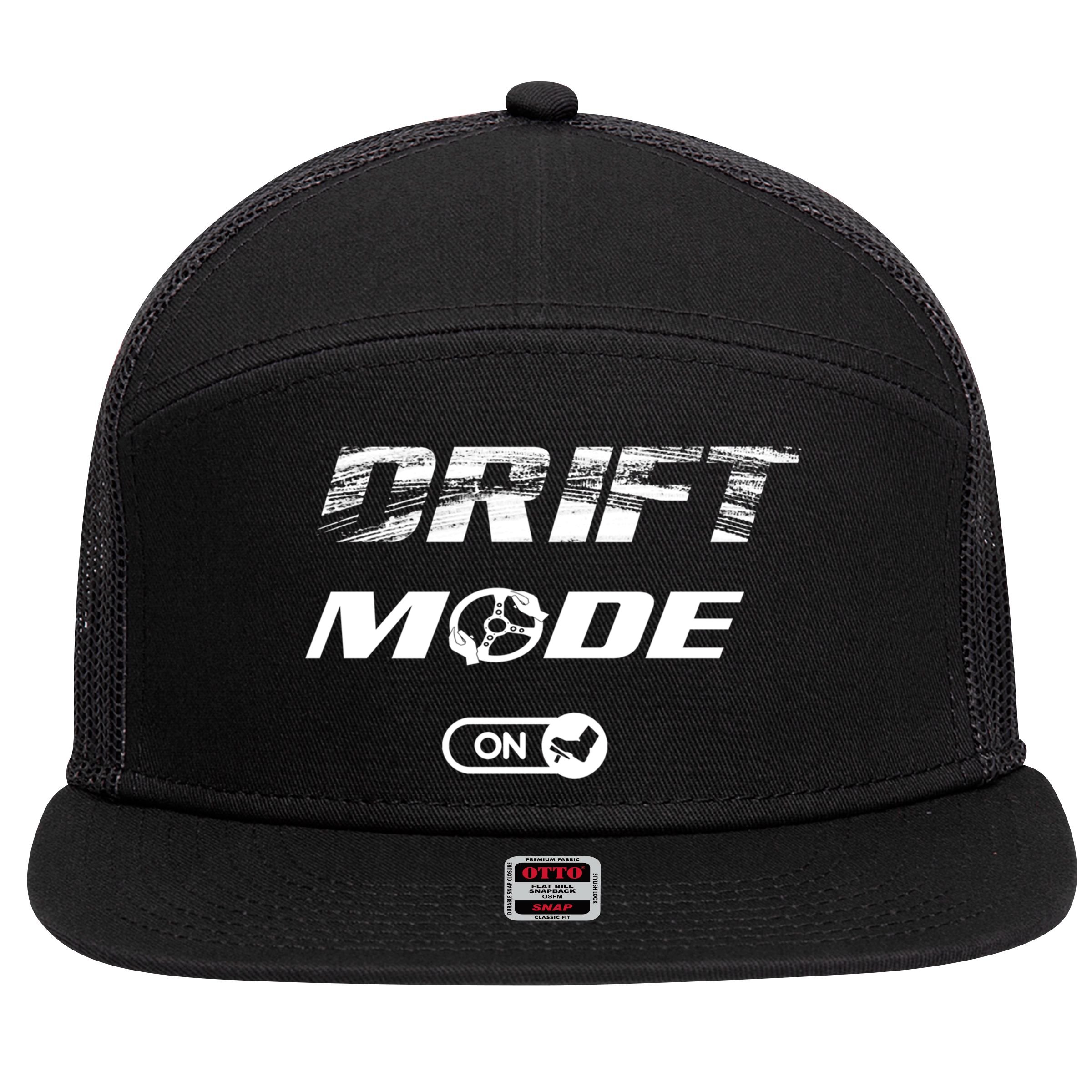 Drifting Cars Drift Mode On Auto Racing Mechanic Cool Gift 7 Panel Mesh Trucker Snapback Hat