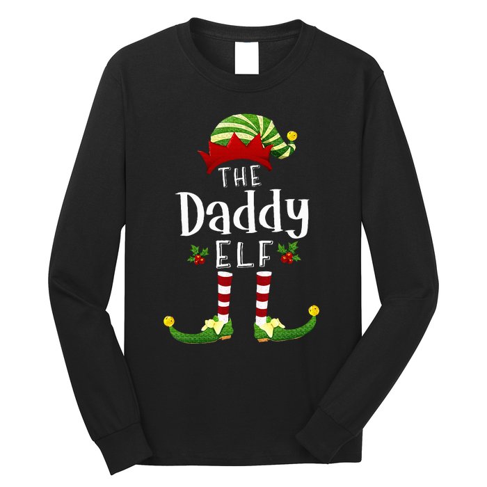 Daddy Christmas Elf Matching Pajama XMas Party Long Sleeve Shirt