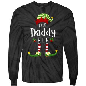 Daddy Christmas Elf Matching Pajama XMas Party Tie-Dye Long Sleeve Shirt