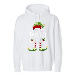 Daddy Christmas Elf Matching Pajama XMas Party Garment-Dyed Fleece Hoodie