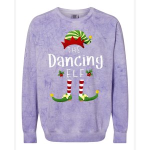 Dancing Christmas Elf Matching Pajama XMas Party Colorblast Crewneck Sweatshirt