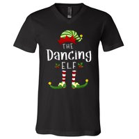 Dancing Christmas Elf Matching Pajama XMas Party V-Neck T-Shirt