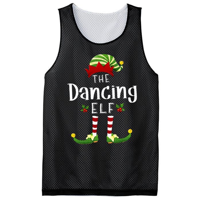 Dancing Christmas Elf Matching Pajama XMas Party Mesh Reversible Basketball Jersey Tank