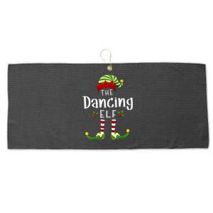 Dancing Christmas Elf Matching Pajama XMas Party Large Microfiber Waffle Golf Towel