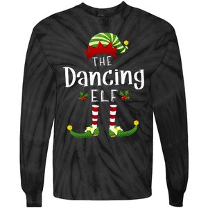 Dancing Christmas Elf Matching Pajama XMas Party Tie-Dye Long Sleeve Shirt