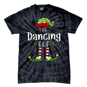 Dancing Christmas Elf Matching Pajama XMas Party Tie-Dye T-Shirt