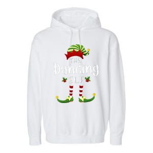 Dancing Christmas Elf Matching Pajama XMas Party Garment-Dyed Fleece Hoodie