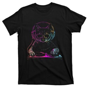 Dj Cat Edm Techno House Music Funny Cat Lover T-Shirt