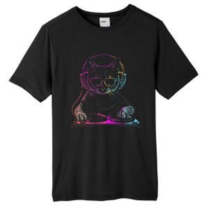 Dj Cat Edm Techno House Music Funny Cat Lover Tall Fusion ChromaSoft Performance T-Shirt