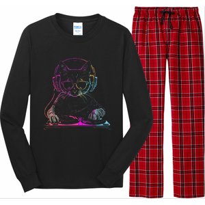 Dj Cat Edm Techno House Music Funny Cat Lover Long Sleeve Pajama Set