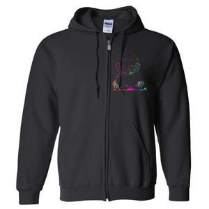 Dj Cat Edm Techno House Music Funny Cat Lover Full Zip Hoodie