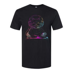 Dj Cat Edm Techno House Music Funny Cat Lover Softstyle CVC T-Shirt