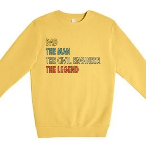 Dad Civil Engineer Legend Gift Premium Crewneck Sweatshirt