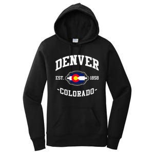 Denver Colorado Est 1858 State Flag Home Pride Women's Pullover Hoodie