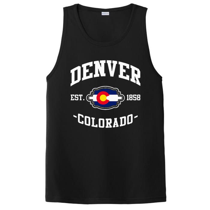 Denver Colorado Est 1858 State Flag Home Pride PosiCharge Competitor Tank