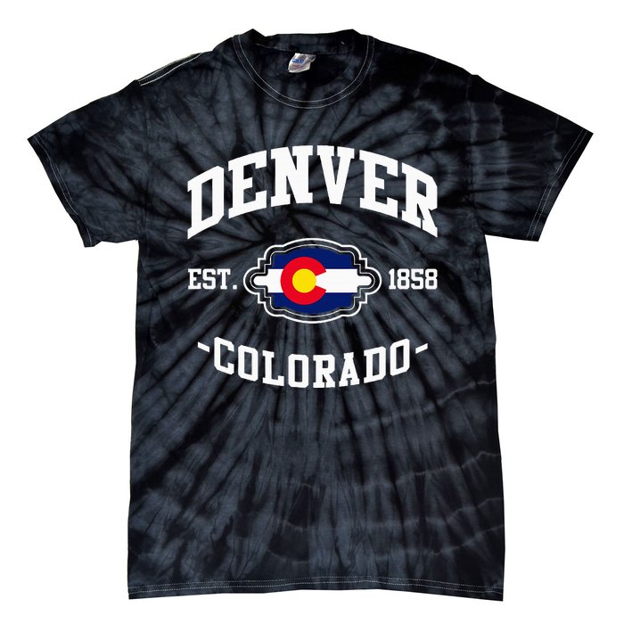 Denver Colorado Est 1858 State Flag Home Pride Tie-Dye T-Shirt