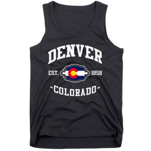 Denver Colorado Est 1858 State Flag Home Pride Tank Top