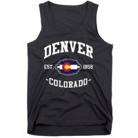 Denver Colorado Est 1858 State Flag Home Pride Tank Top