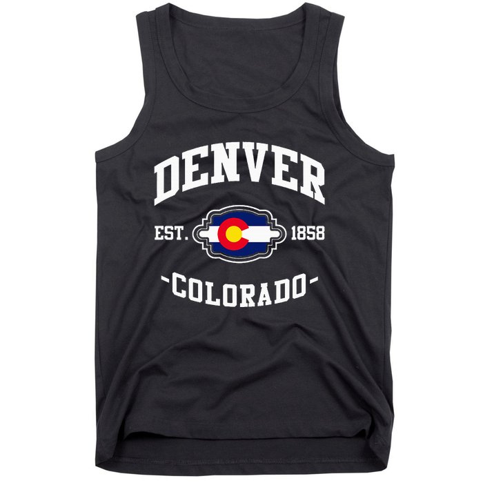 Denver Colorado Est 1858 State Flag Home Pride Tank Top