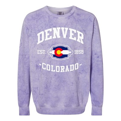 Denver Colorado Est 1858 State Flag Home Pride Colorblast Crewneck Sweatshirt