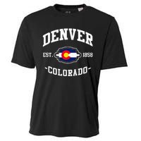 Denver Colorado Est 1858 State Flag Home Pride Cooling Performance Crew T-Shirt