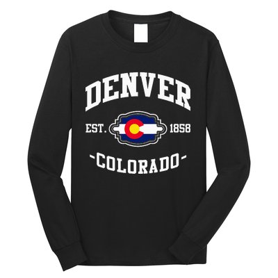 Denver Colorado Est 1858 State Flag Home Pride Long Sleeve Shirt