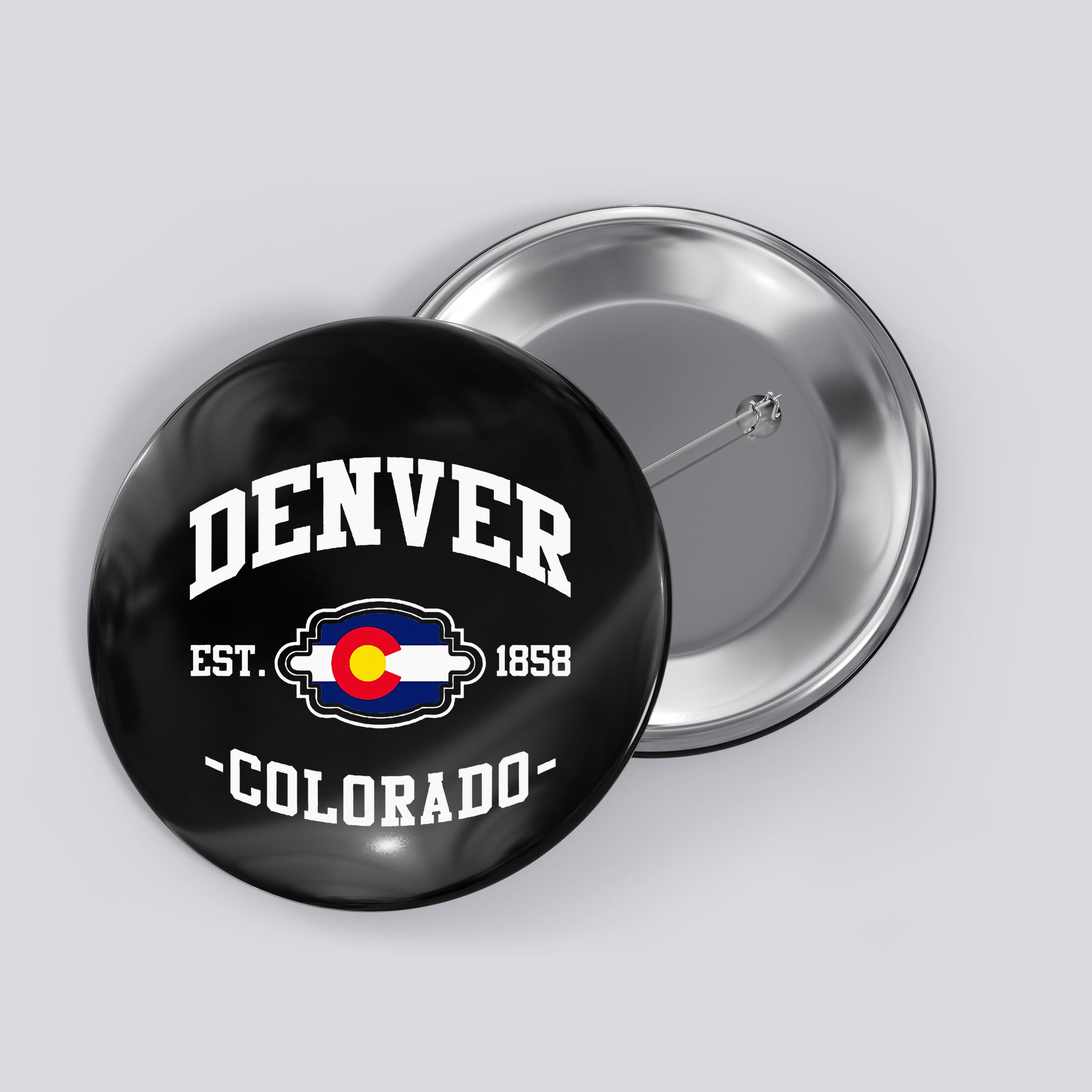 Denver Colorado Est 1858 State Flag Home Pride Button