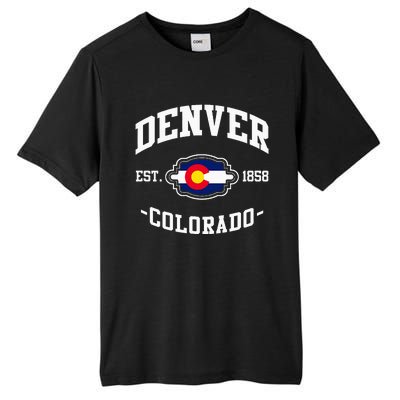 Denver Colorado Est 1858 State Flag Home Pride Tall Fusion ChromaSoft Performance T-Shirt