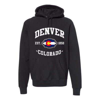 Denver Colorado Est 1858 State Flag Home Pride Premium Hoodie