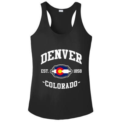Denver Colorado Est 1858 State Flag Home Pride Ladies PosiCharge Competitor Racerback Tank