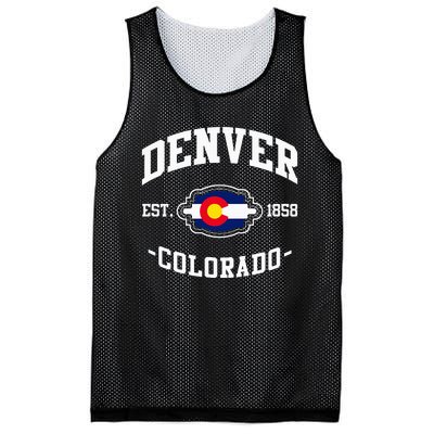 Denver Colorado Est 1858 State Flag Home Pride Mesh Reversible Basketball Jersey Tank