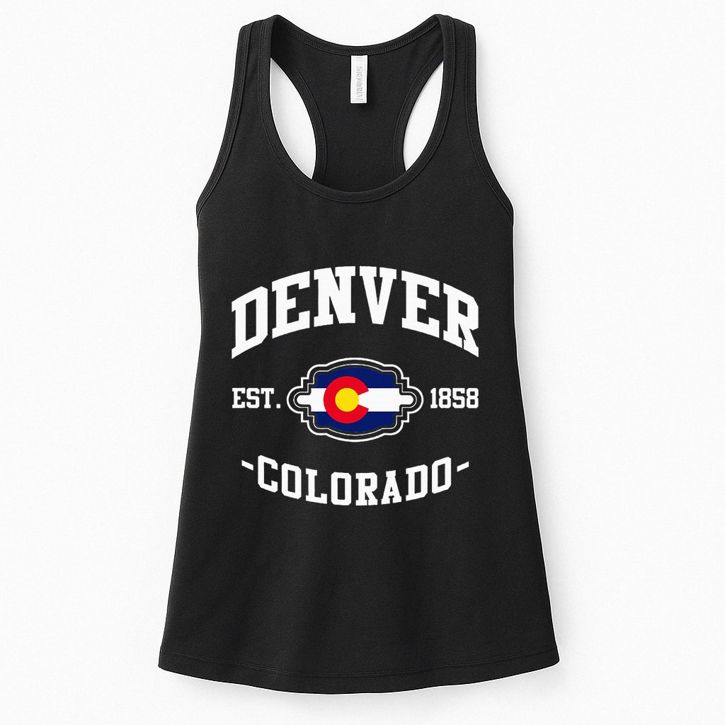 Denver Colorado Est 1858 State Flag Home Pride Womens Tank Top