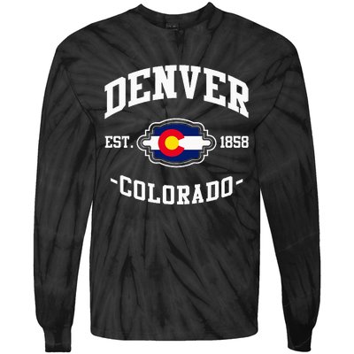 Denver Colorado Est 1858 State Flag Home Pride Tie-Dye Long Sleeve Shirt