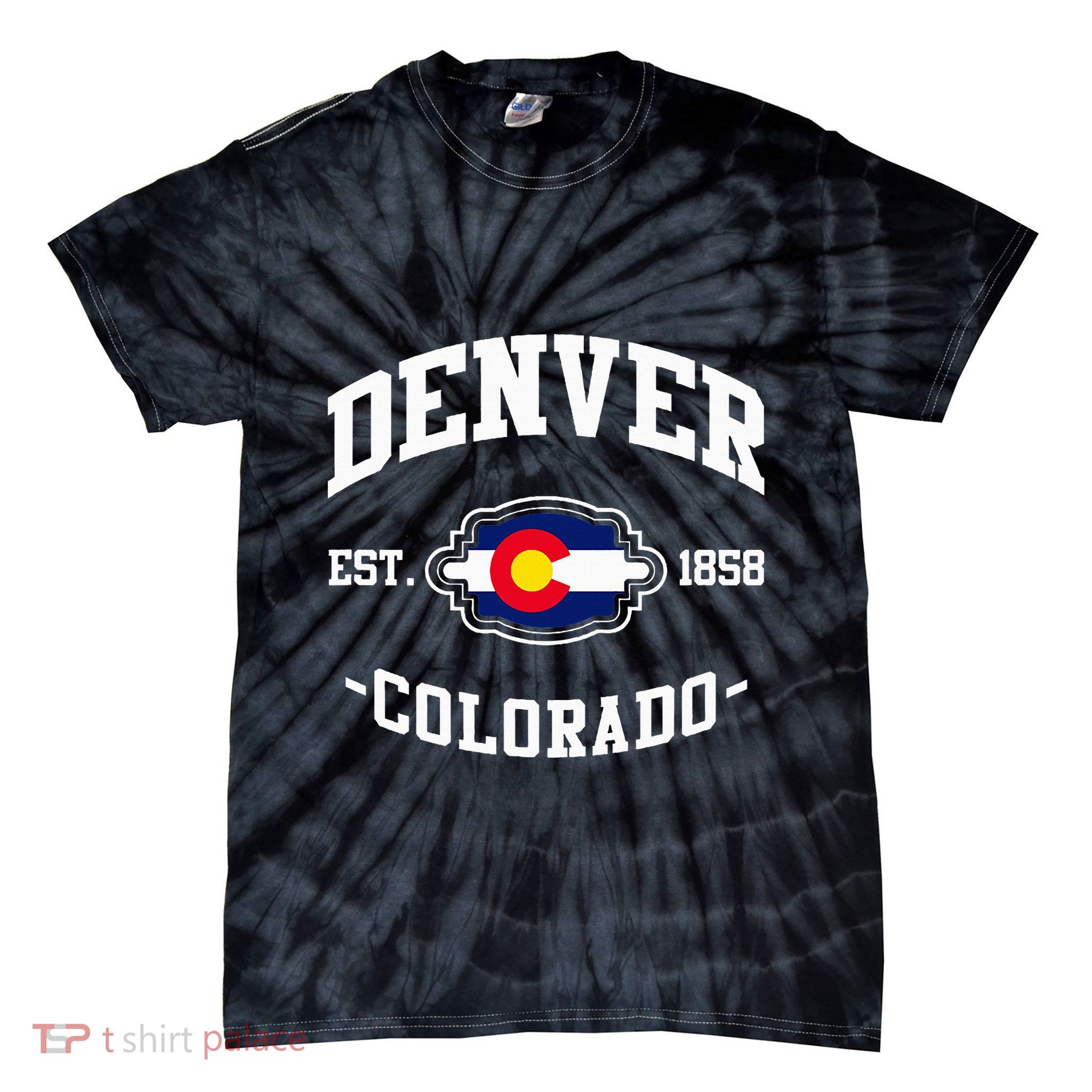 Denver Colorado Est 1858 State Flag Home Pride Tie-Dye T-Shirt