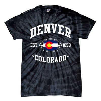 Denver Colorado Est 1858 State Flag Home Pride Tie-Dye T-Shirt